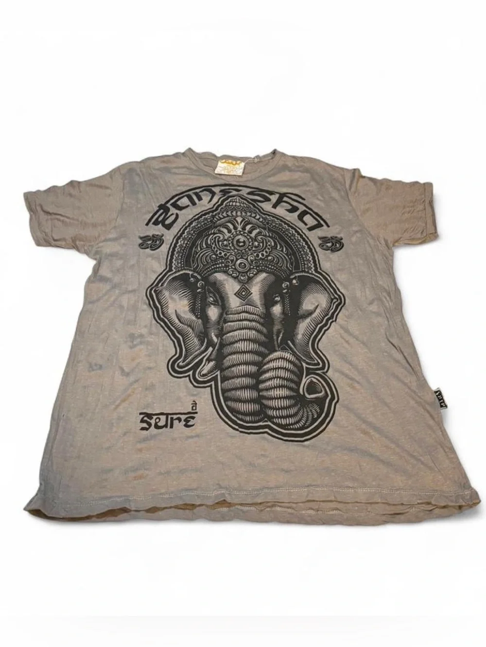Sure designs Elephant Graphic Tee in Taupe and Black - Picture 1 of 7